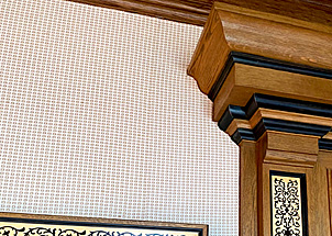 Clean Edge Wall Upholstery around Architectural Molding