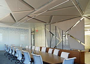Triangular Upholstered Panel Ceiling